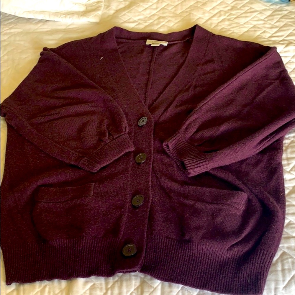 Loft burgundy cardigan